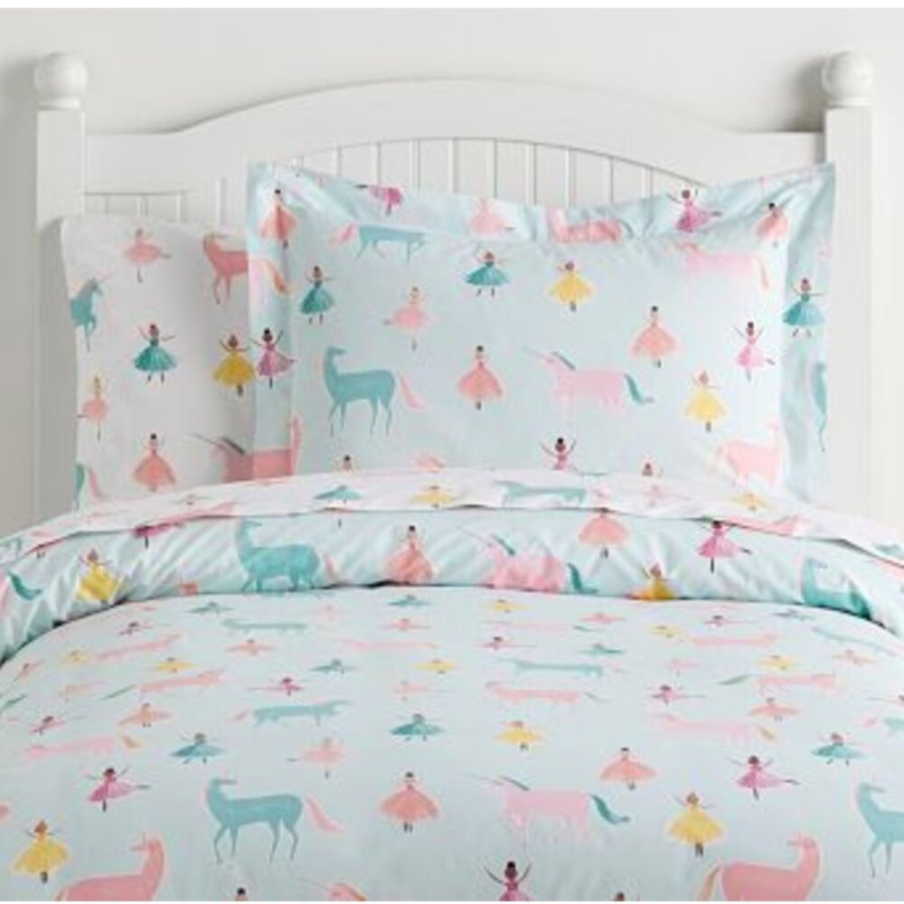 Pottery Barn Kids Organic Cotton Unicorn Ballerina Twin Sheet